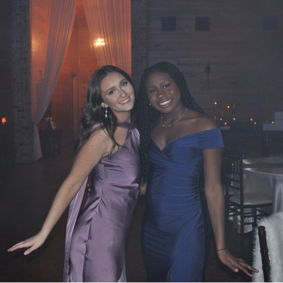 Fashion Nova Off-Shoulder Dress in Deep Blue - Picture 2 of 3